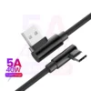 40W 5A Fast Charge USB C Cable 90 Degree Right Angle Elbow Braided Nylon Cord Durable Long Phone Charging Data Sync Wire