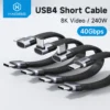 Hagibis USB4 Data Cable 40Gbps USB C to Type C Short Cable PD 240W 8K 60Hz for Thunderbolt 3/4 iPhone 17 Pro Max SSD Power Bank