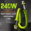 240W Fast Charging Usb Type-c To Type-c Cable 1m/1.5m/3m USB C Real-time Power Display Quick Charge Data Cord for Xiaomi Samsung