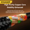Essager 2-in-1 Right Angle Cable USB A To Typec Lighting 3A Fast Charging Elbow Data Cable For iPhone 16 15 14 Samsung iPad Pro