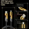 65W Four-in-one Multi-function Fast Data Cable USB Type C PD Super Fast Charging Various Mobile Phone For iPhone Samsung Xiaomi